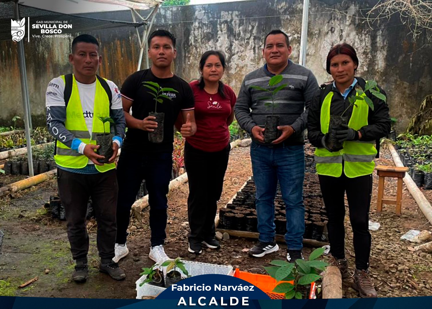 GAD Municipal de Sevilla Don Bosco fortalece acciones de reforestación en riberas de los ríos Yukipa y Shimbiza .