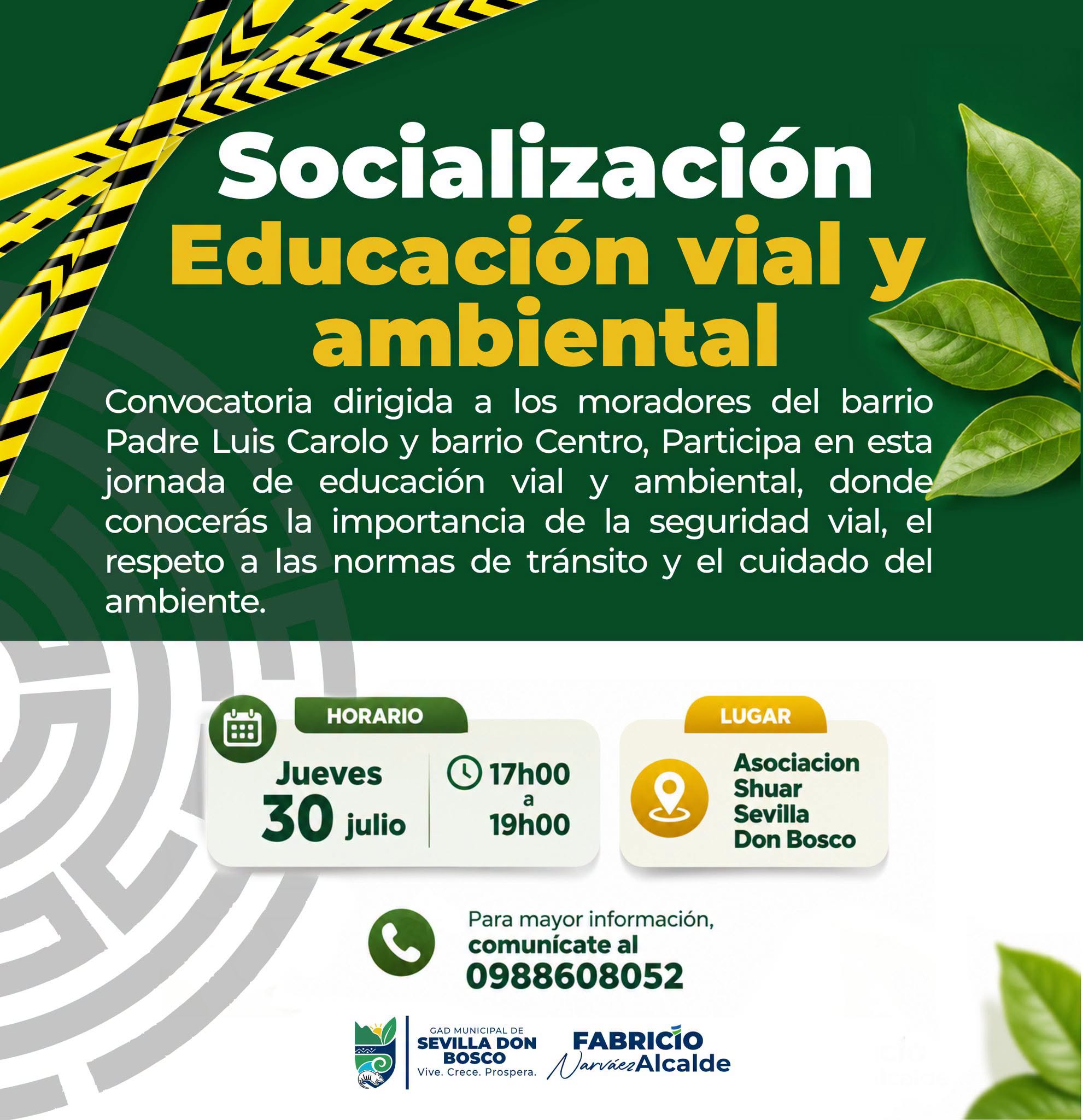 Socialización educación vial y ambiental